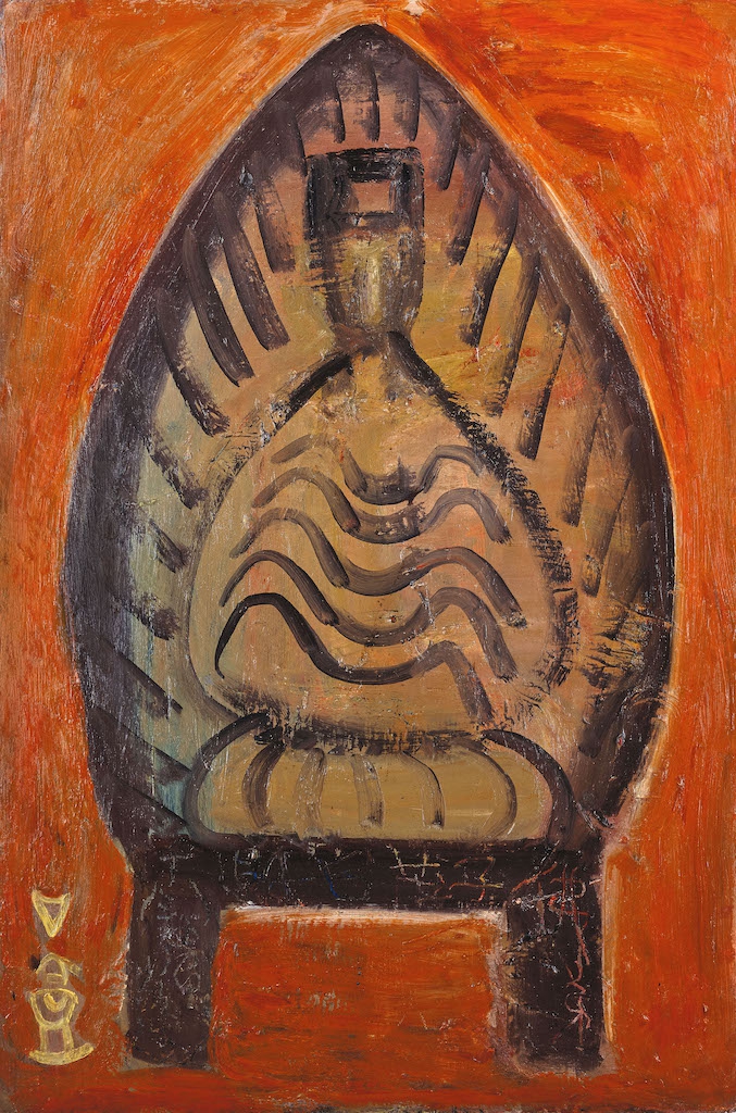 丁衍鏞_佛_1960年代_油彩、木板_91.5×61cm （含框：108x78）