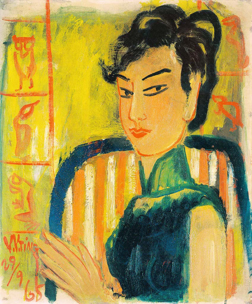 丁衍鏞_淑女_1965_油彩、木板_60.3 ×50.5cm （含框：77.5x67.5）