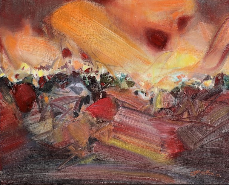 朱德群_晨暉_油彩、畫布_1999_62.5x80