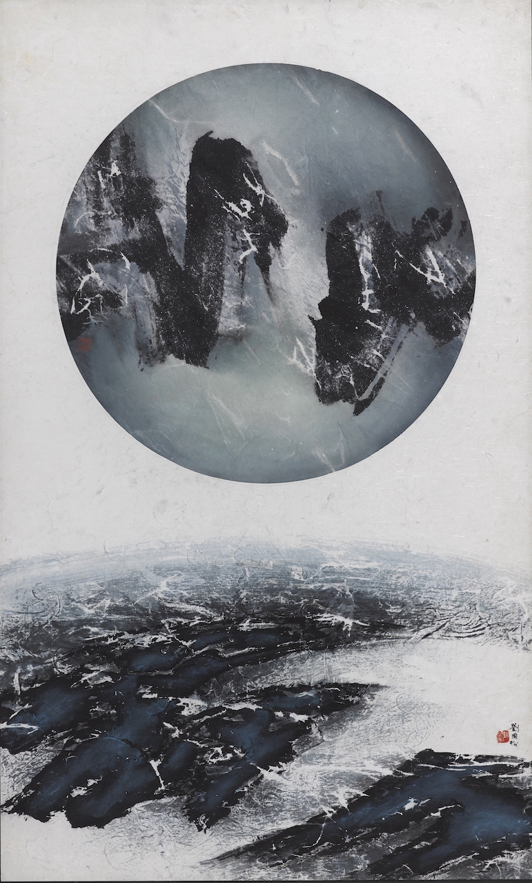 劉國松_地球何許之41_水墨設色、拼貼紙本_1969_125.3x75.3