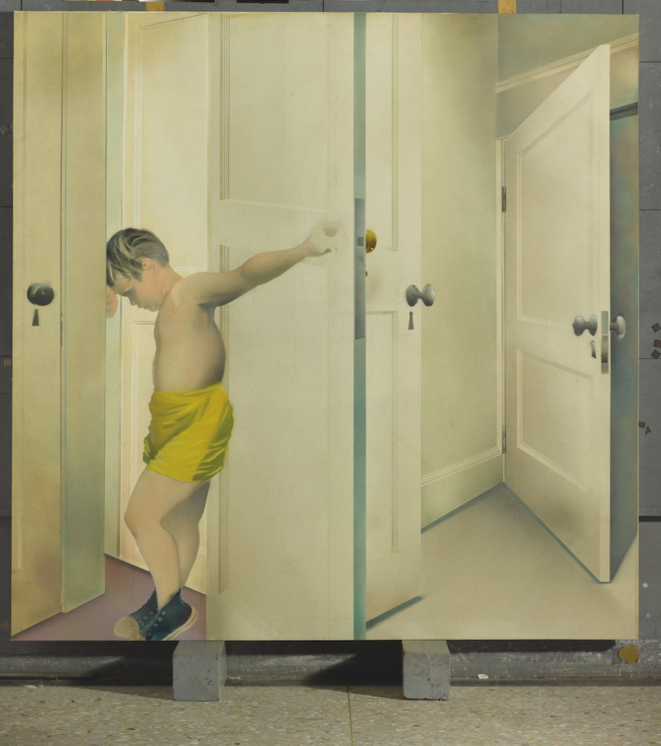 謝里法_開門.關門的孤獨少年_壓克力彩、畫布_1973_175x175