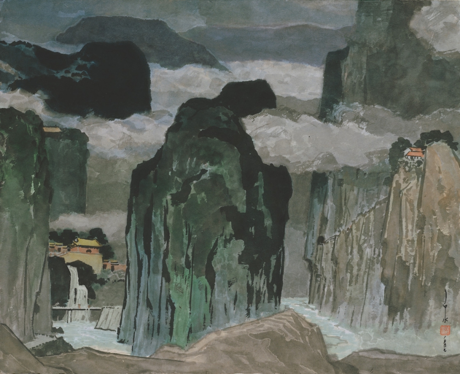 馬白水_橫貫公路-2_水彩、墨、紙本_1982_79x105