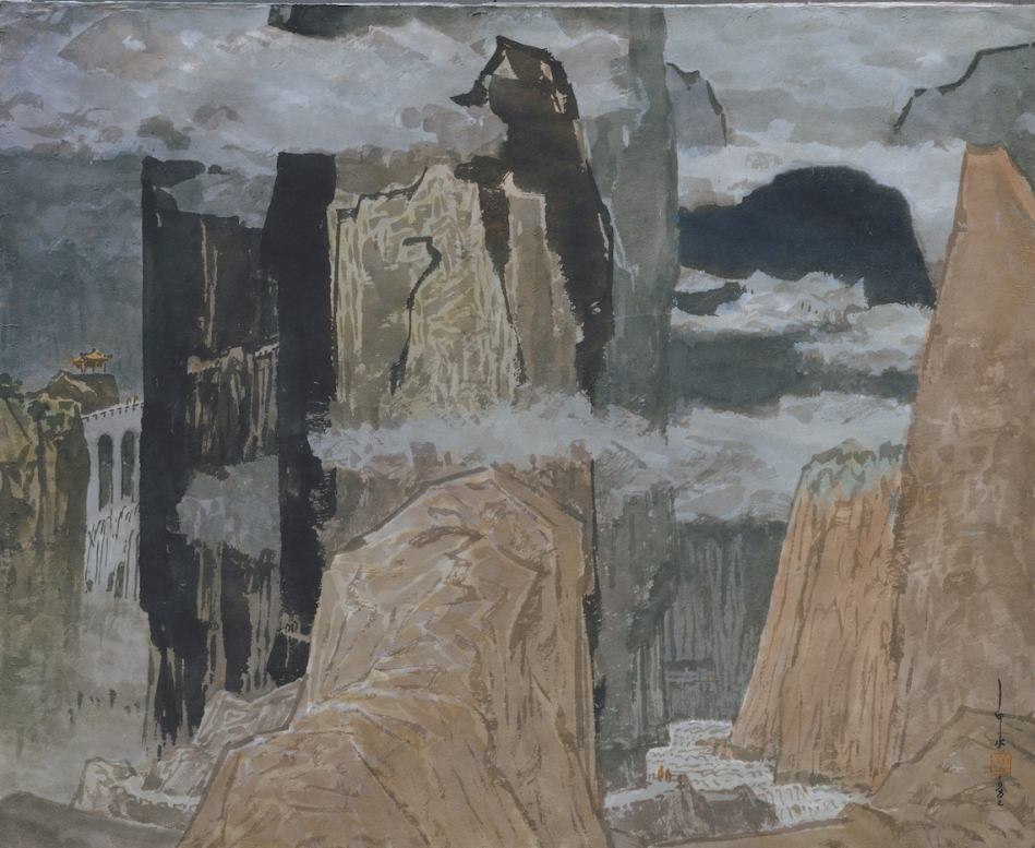 馬白水_橫貫公路-3_水彩、墨、紙本_1982_79x105