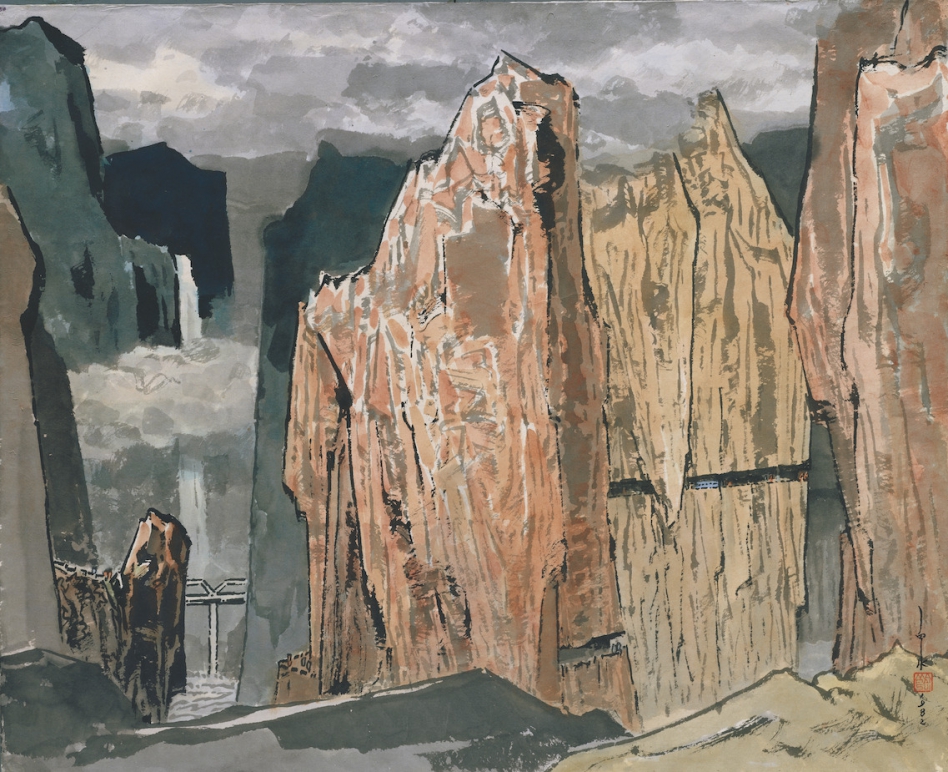 馬白水_橫貫公路-4_水彩、墨、紙本_1982_79x105