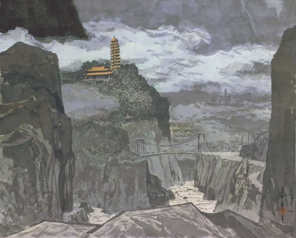 馬白水_橫貫公路-6_水彩、墨、紙本_1982_79x105