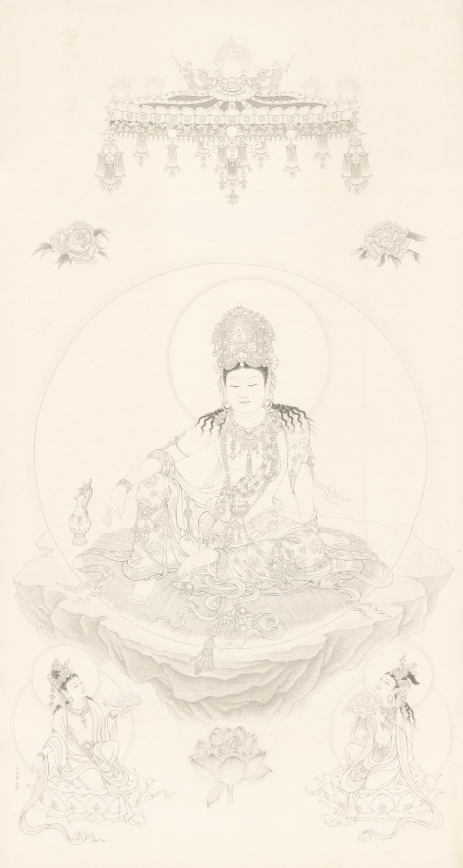 林季鋒作品/南無大慈大悲水月觀音菩薩(向唐代周昉致敬)